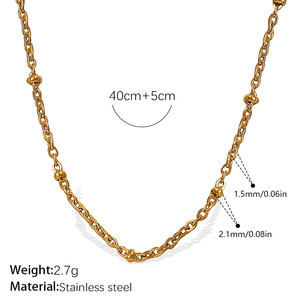 Colliers à breloques en acier inoxydable <span class=keywords><strong>316L</strong></span> plaqué or 18 carats, chaîne fine, <span class=keywords><strong>prix</strong></span> d'usine en gros, bijoux de mode en vrac pour femmes et hommes - Product Image 6