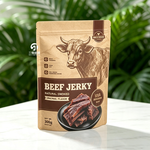 Bolsas de Embalaje de Papel Kraft para Alimentos y Snacks con Impresión Digital Personalizada |   Empaque a prueba de humedad con cierre vertical para carne seca - Product Image 5
