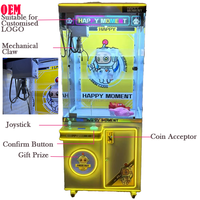 Machine à griffes d'arcade personnalisée en gros, à monnayeur et accepteur de billets, économique, pour la distribution de jouets et de poupées