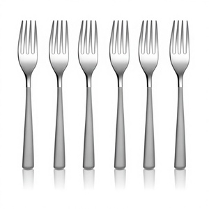 Stainless Steel Fork Handmade 6-<b>Piece</b> <b>Set</b> Silver Plated Mirror Eco-Friendly High Quality Customized Designs for Pasta Giveaways - Product Image 1