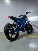 Vélo électrique à pneus larges bleus 20*4.0 pouces, moteur sans balais 500W, 48V16Ah, 7 vitesses, vélo tout-terrain avec suspension hydraulique pour adultes