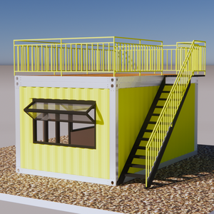 Maison mobile CE, conteneur préfabriqué en acier jaune, café/boutique avec terrasse sur le toit, bâtiment modulaire personnalisé en conteneur pour usage résidentiel - Product Image 3