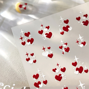 1 Pieza de Pegatinas de Uñas con Purpurina de Corazón Rojo para el Día de San Valentín - Diseño de Dibujos Animados Autoadhesivo Brillante con Corazones para Decoración de Uñas - Product Image 2