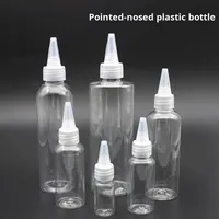 Bouteille de lotion à presser transparente en PET avec bec verseur, pour usage cosmétique, étiquetée, 10/20/30/50m, 100l