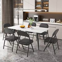 Chaise pliante pour fête, chaises pliantes en plastique, chaise pliante à structure métallique, noire