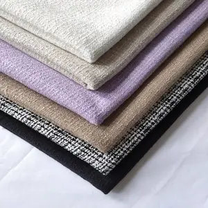 Offre Spéciale vente en gros élégant Textile doux Tweed lavande tricot Plaid laine laine Polyester tissu <span class=keywords><strong>pour</strong></span> dame robe costume vêtement - Product Image 5