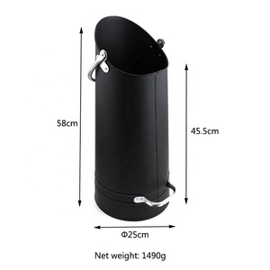 Seau à cendres pour foyer, brasero, poêles à bois, foyer, seau en fer galvanisé, seau à granulés, seau à <span class=keywords><strong>charbon</strong></span> de bois, intérieur extérieur - Product Image 2