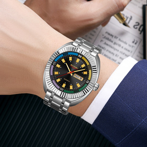 Montre-bracelet robuste avec bracelet en acier inoxydable massif durable, affichage clair de l'heure, de la date et du jour de la semaine, logo personnalisé. - Product Image 3