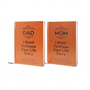 Custom Dad's Tell Me Your Story Mom Leather <b>Journal</b> Family Legacy Notebook 100 Sheets Hardcover A5 Size - Product Image 1