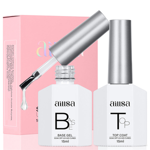 <span class=keywords><strong>Aillsa</strong></span> - Set de 2 Esmaltes de Uñas en Gel UV, Capa Superior y Base, 15ml x 2, Botellas Blancas, Acabado Brillante de Larga Duración, Kit de Regalo - Product Image 1