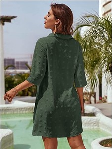 Áo sơ mi thường ngày dáng rộng voan mới áo cánh thời trang mặc đi biển thường ngày màu trơn cho nữ - Product Image 6