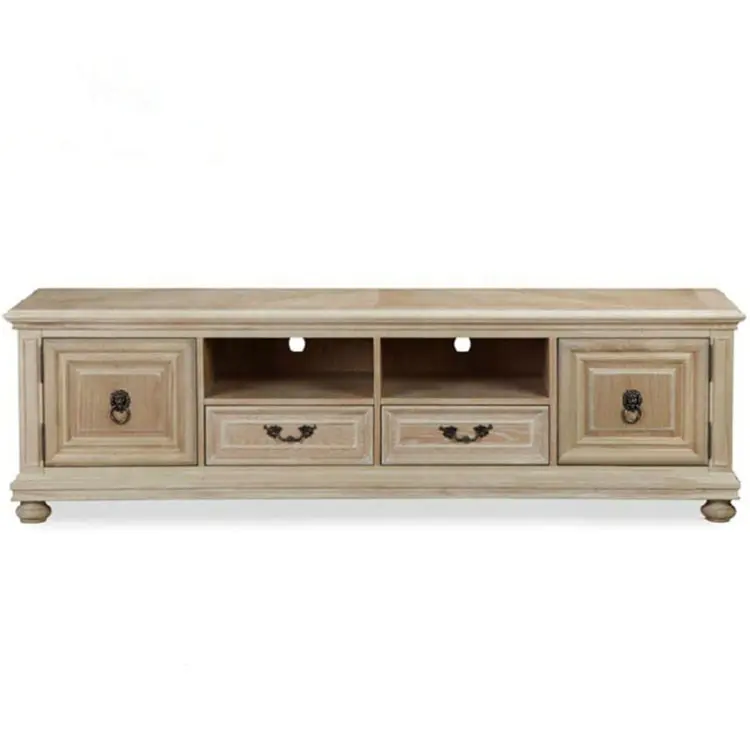 High quality solid wood MEDIA CONSOLE tv stand and coffee table set living room furniture