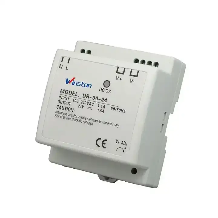 وحدة إمدادات طاقة قابلة للضبط بمخرج فردي من نظام التسجيل الإلكتروني دين من وينستون DR-30W 24V 1.5A