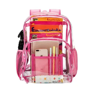 Groothandel Zware Clear Pvc Plastic See Through Boekentas School Casual Mini Daypacks Rugzak