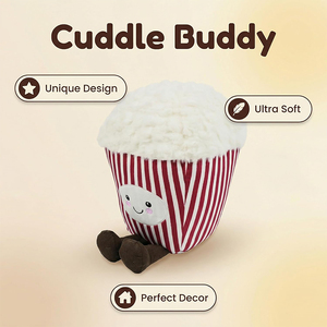 Peluche personnalisable en forme de <span class=keywords><strong>pop</strong></span>-<span class=keywords><strong>corn</strong></span>, mignonne, sur le thème du cinéma, coussin décoratif pour canapé, fauteuil, décoration de salon - Product Image 2