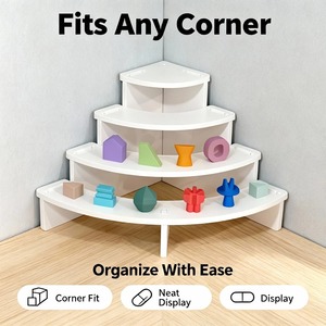 Desktop Curved Figurine Stand 3-Tier Lightweight Display Rack For Ornaments Succulents Blind <b>Box</b> Dolls - Product Image 2