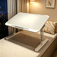 Bureau de lit pour ordinateur portable réglable 60*40cm, pliable modulaire, hauteur et angle réglables, pour canapé, étude, écriture, portable, avec fente pour cartes
