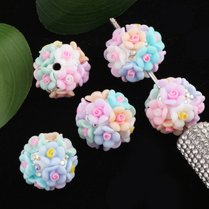 Offre Spéciale peint à la main Rose fleur acrylique perles couleurs mélangées 21mm perles en plastique pour créatif bricolage stylo fabrication de bijoux-pour Bracelet - Product Image 6