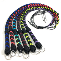 Nouveau produit 2026 Fouets d'équitation en cuir personnalisés 5 pieds, couleur fantaisie tricotée, fouet de taureau artisanal chaud pour l'entraînement des animaux de compagnie