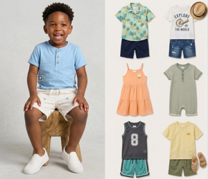 Ropa Infantil Elegante y Sencilla para Verano, Envío Combinado Aleatorio, Mezcla Aleatoria, Apta para Comercio Nacional e Internacional - Product Image 1