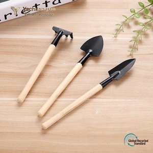 Juego de mini palas de jardín, 3 uds., mango de madera, hoja de hierro para plantar flores, herramienta para exteriores, pala multifuncional - Product Image 5