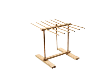 Séchoir à linge écologique en bambou 100% détachable avec baguette de transfert, 12 barres, taille et couleur personnalisables - Product Image 5