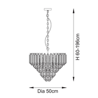 Lustre en verre transparent à 12 lumières avec bords angulaires, LED dimmable, certifié CCC.CE.RoHS, garantie 3 ans pour la maison et les mariages