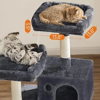 Fabricant de tour d'arbre à chat en peluche gris foncé de luxe sur mesure grattoir pour chats modernes vente en gros