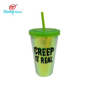Tazza colorata Bubble Tea plastica doppia parete plastica Halloween con tazze e piattini <span class=keywords><strong>per</strong></span> <span class=keywords><strong>feste</strong></span> in paglia supporto Super mercati, <span class=keywords><strong>negozi</strong></span> di regali - Product Image 4