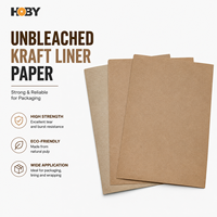 Rouleau de papier kraft brun non blanchi spécial avec fonction anti-frisottis, recyclable pour l'emballage et les boîtes en carton ondulé