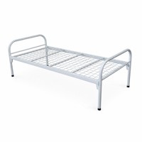 Lit simple en métal moderne et durable, taille standard, pour personnel et employés, vente en gros d'usine