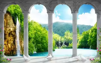 Peinture murale personnalisée avec photo, cascade 3D, paysage naturel, décoration de fond pour salon, chambre à coucher, papier peint mural