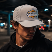 Casquette de golf à cinq panneaux avec logo brodé personnalisé, fabrication OEM, faible MOQ, nylon de haute qualité, fermeture auto-agrippante, sports de plein air