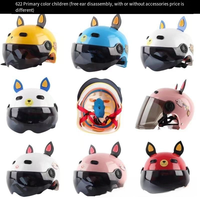 Nouveaux casques de moto demi-face pour enfants avec oreilles de chat, à dégagement rapide, homologués DOT, équipement de sécurité pour bébés