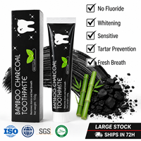 Dentifrice blanchissant au charbon de bois 100g, sans fluor, élimination des taches, menthe naturelle, pour hôtels et usage domestique, vente en gros usine, logo personnalisé
