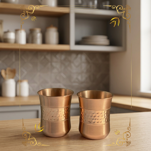 Vaso de Cobre Martillado Curvo de Lujo - Antiderrames, Reutilizable, Gran Capacidad, Portátil, Acabado Mate, Superventas, Regalo de Boda - Product Image 2