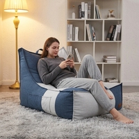 Fauteuil pouf d'intérieur en tissu, plusieurs couleurs combinées