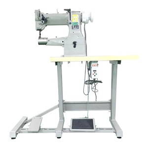 Máquina de coser industrial de brazo cilíndrico de una aguja con puntada de pespunte y almohadillas traseras, modelo 8B, para uso en confección y maletería. - Product Image 1