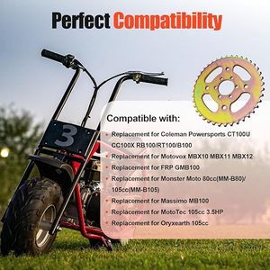 40T 420 钢金钢6孔37毫米孔径后摩托车链轮套件适用于Coleman CT100U <span class=keywords><strong>Baja</strong></span> Doodle Bug <span class=keywords><strong>DB30</strong></span> Motovox MBX10 - Product Image 5