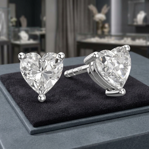 Pendientes de tuerca Shravi Impex con moissanita talla corazón, plata de ley 925, VVS1, solitario, estilo hip hop, joyería fina para mujer, personalizados - Product Image 3