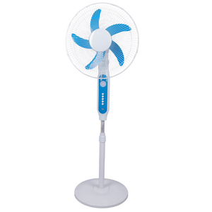 Adjustable Height Pedestal <b>Fan</b> 5 Blades Oscillating Function Touch <b>Control</b> Solar Powered <b>Remote</b> <b>Control</b> White Orange Household - Product Image 6