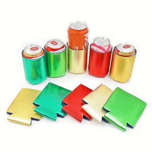 Funda Aislante para Latas de Neopreno Metálico Brillante, Funda para Bebidas y Cervezas para Festivales - Product Image 4