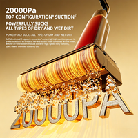 Aspirateur eau et poussière sans fil, serpillière électrique autonettoyante bord à bord avec rotation à 180° °   Diffusion vocale personnalisable à plat