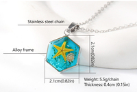 Collier Pendentif Étoile de Mer en Résine Thème Océan en Acier Inoxydable pour Femme, Bijou Charmant Style Plage, Cadeau pour Amoureux et Couples