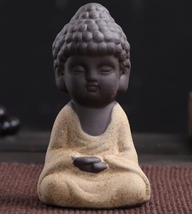 3.5*7.5cm Small Size Ceramic Little Buddha Statue Pottery Mini <strong>Laughing</strong> Monk for Red Portable Car Home Hotel - Product Image 4