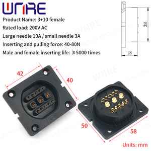 Connecteur de véhicule électrique <span class=keywords><strong>courant</strong></span> batterie au lithium 3 + 10 <span class=keywords><strong>prise</strong></span> mâle femelle - Product Image 4