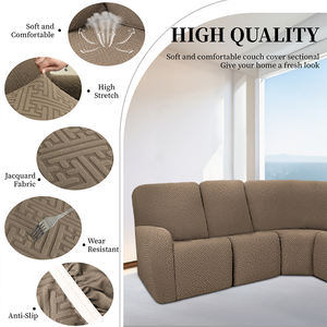 Funda de <span class=keywords><strong>Sofá</strong></span> Impermeable Personalizable a Cuadros Marrones, Antiarañazos, Antideslizante, Elástica, Protector de <span class=keywords><strong>Sofá</strong></span> para Uso en Hoteles, Lavable y Duradera - Product Image 5