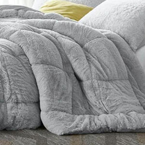 Set selimut ukuran <span class=keywords><strong>king</strong></span>, selimut mewah hangat abu-abu nyaman 3 buah untuk rumah - Product Image 2