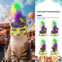Masque décoratif demi-visage à sequins et plumes pour fête de carnaval Mardi Gras, approvisionnement direct transfrontalier