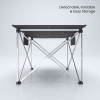 Table de Camping solaire de haute qualité en alliage d'aluminium Portable léger Table de charge de pique-nique extérieure pliable alimentée par le soleil